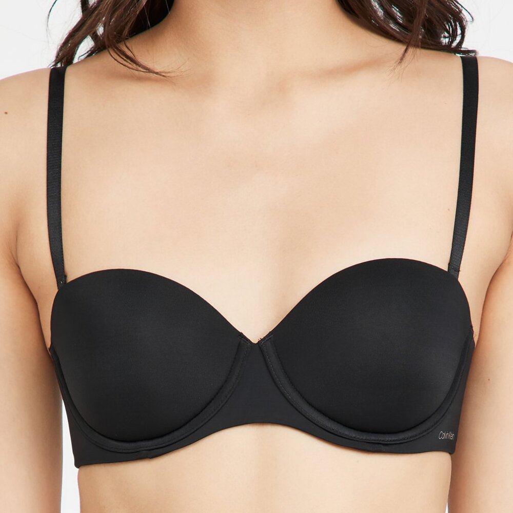 #601 Calvin Klein Underwear CK Push up Strapless Bra Black001 32B - Picture 1 of 5